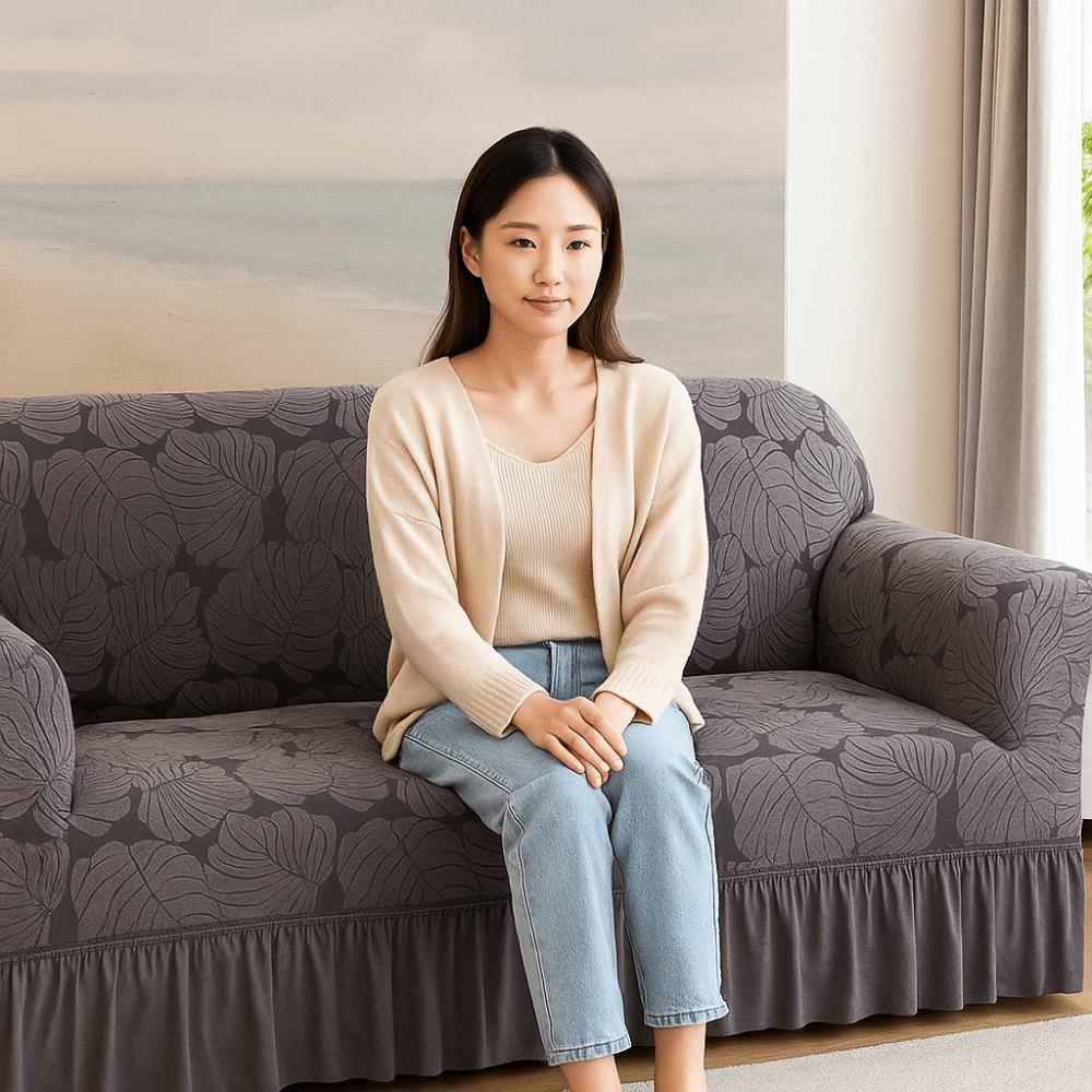 Elastic Sofa Seat Cushion Cover All-inclusive Furniture Protector for L Shaped Sofa