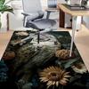 1pc Owl Flowers Carpet Anti Slip Polyester Floor Mat for office.Bedroom