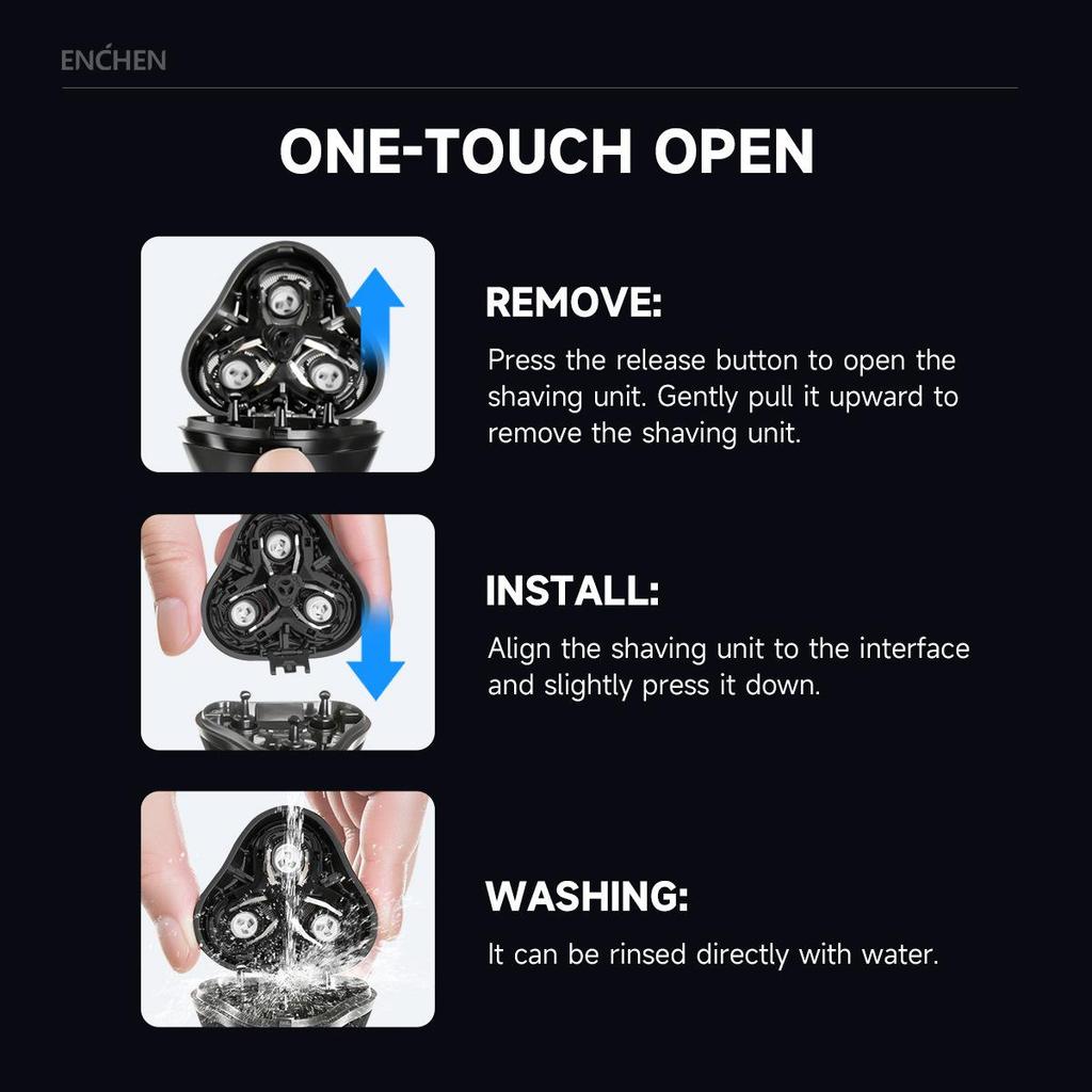 Xiaomi Электробритва ENCHEN BlackStone Max роторная 3D бритва для волос