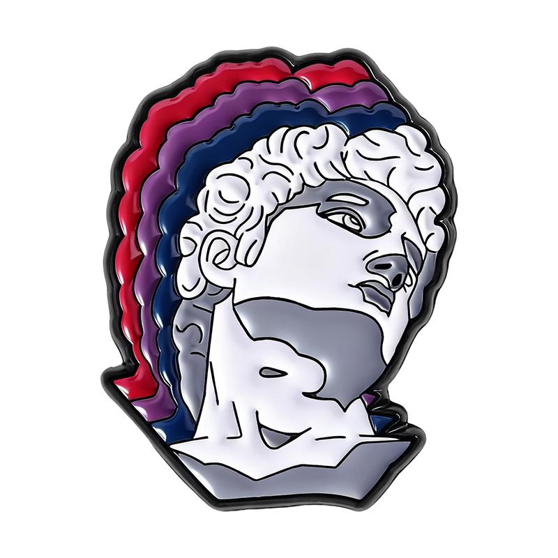 Art Sculpture Head Enamel Pins Custom Creative Celebrity Brooches Lapel Badges Clothes Funny Jewelry Gift for Friends