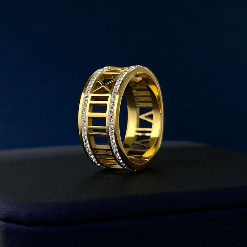 Новое полое кольцо с римскими цифрами, простое мужское и женское креативное украшение