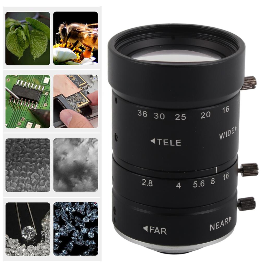 8MP 12‑36mm F2.8 Zoom Lens C Mount 2/3 Inch Low Distortion Manual Aperture Focusing Big View Zoom Le