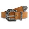 Doffsept Flower Western Suede Belt In Camel