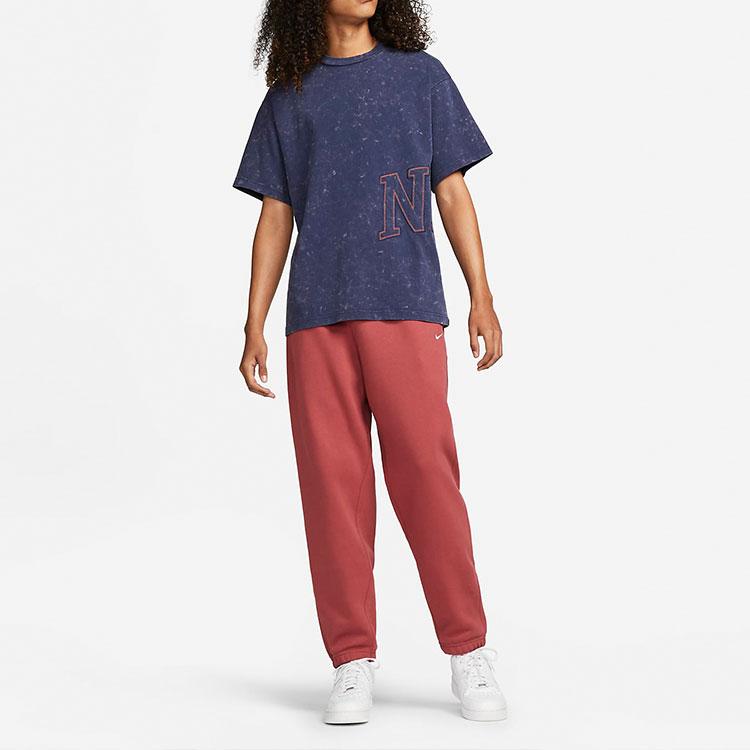 Nike Футболка с вышитым логотипом и круглым вырезом, женская, синяя, DX5835-410