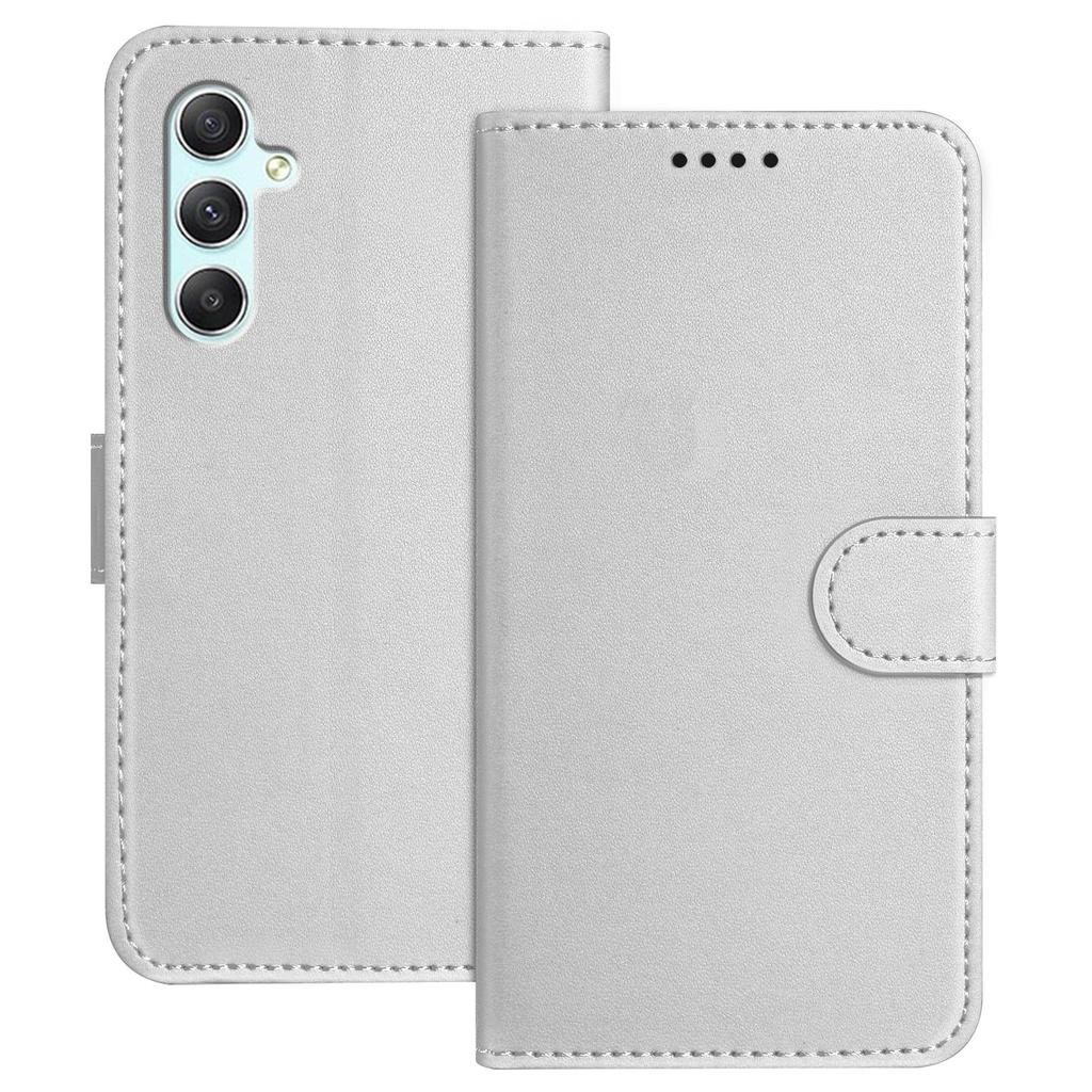 For Samsung Galaxy A34 5G Leather Case Wallet Stand Solid Color Anti Drop Phone Cover