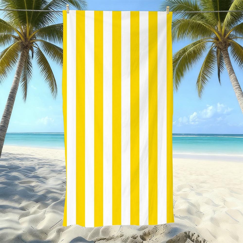 Seaside Microfiber Beach Towel, Water-Absorbing Quick-Drying Double-Sided Velvet Printed Bath Towel