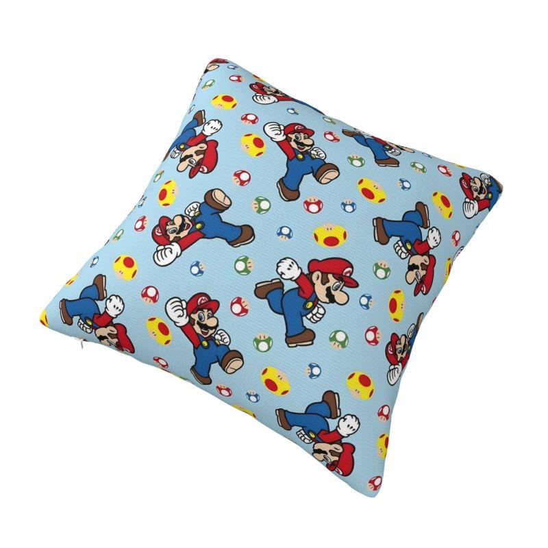 Custom Nordic Style Marioes Video Game Cushion Cover 40x40cm Velvet Manga Pillow for Car Square Pillowcase