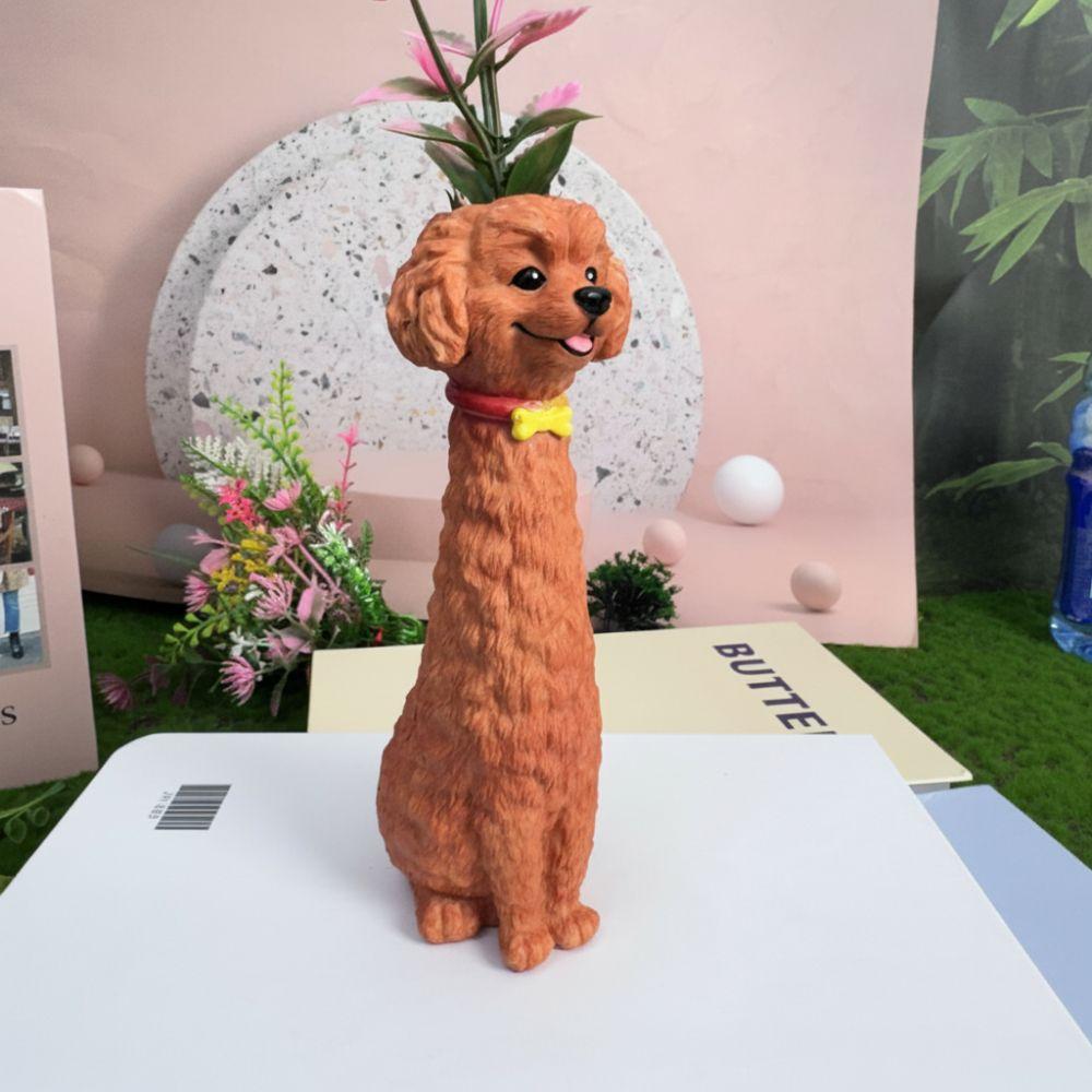 Poodle/Siberian Husky Shape Handcrafted Quirky Corgi Dog Vase Golden Retriever Planter Shelf Decor
