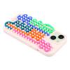 For iPhone 15 Case 3D Stress Relief DIY Colorful Bar Silicone+PC Phone Cover Dots Design