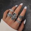 5 Pcs/Set Ring Set Stackable Punk Style Vintage Different Shapes Sickle Finger Decoration Jewelry Joint Finger Statement Rings Lady Gift
