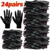 24 ПАРЫ Нейлоновые Защитные Рабочие Перчатки с Нитриловым Покрытием Строительные Отличный Захват Садовые Захват Промышленные Защитные Рабочие Перчатки