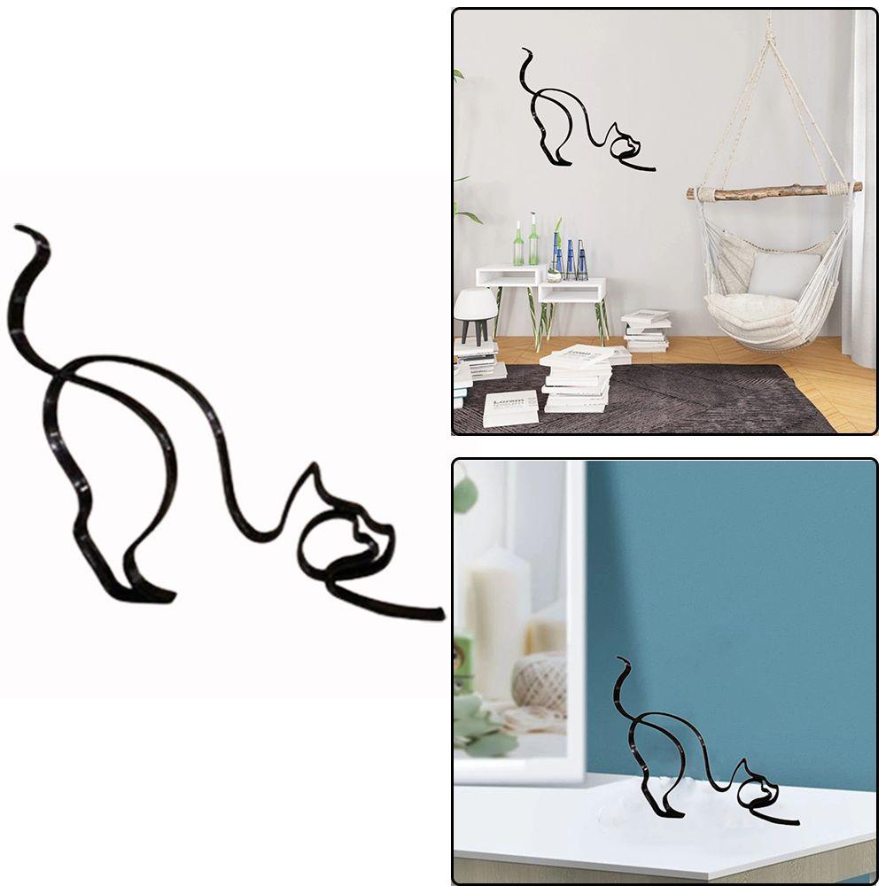 Домашнее украшение Настольное украшение Скульптура кошки Художественная скульптура Украшение кошки Абстрактная линия Орнамент