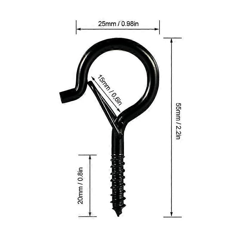 20 PCS Q-Hanger Hooks, Screw Hooks for Outdoor String Lights, Safety Buckle Design Cup Eye Hook Hang