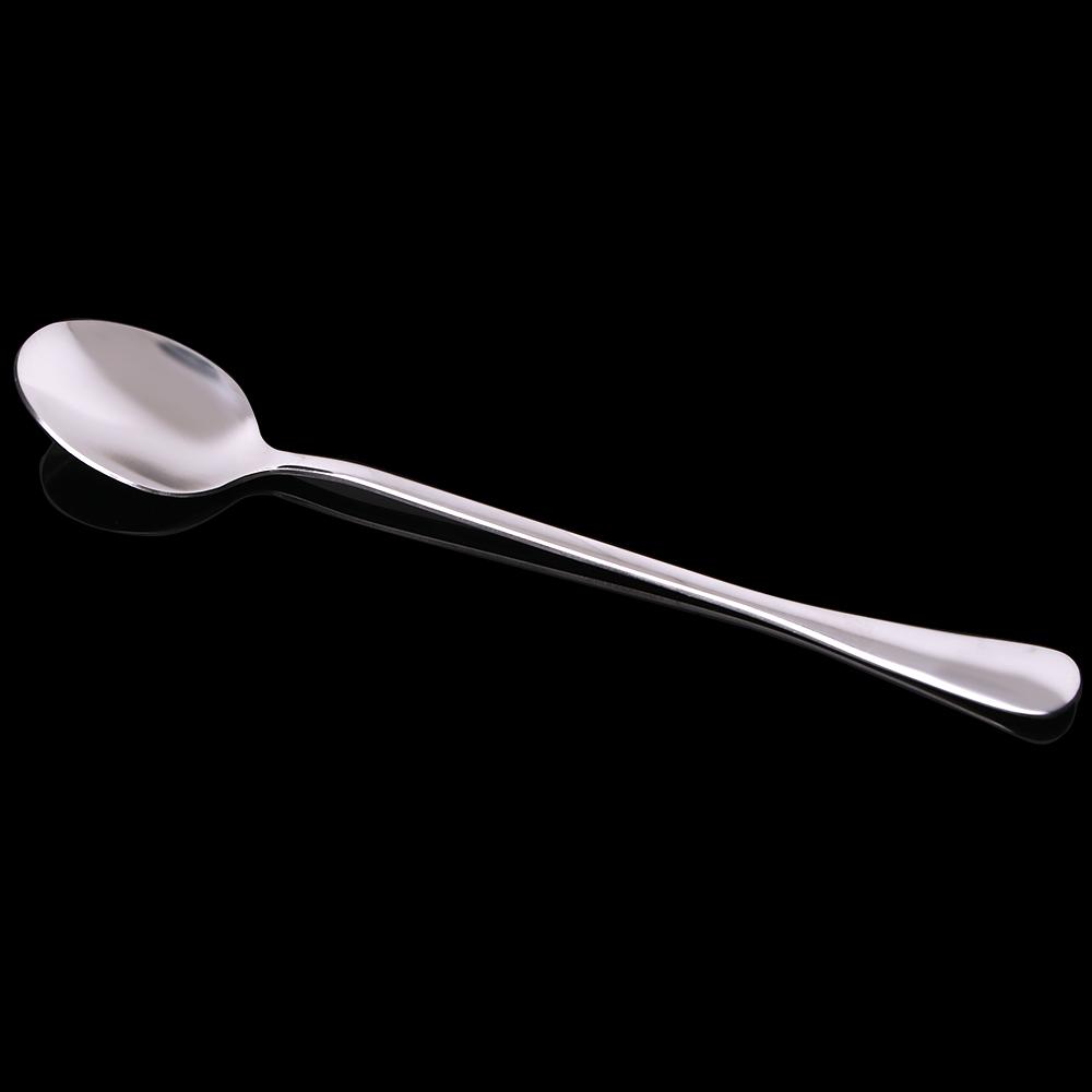 Dinner Round Picnic Dessert Long Spoon Handled Coffee Teaspoon Stainless Tea Spoons