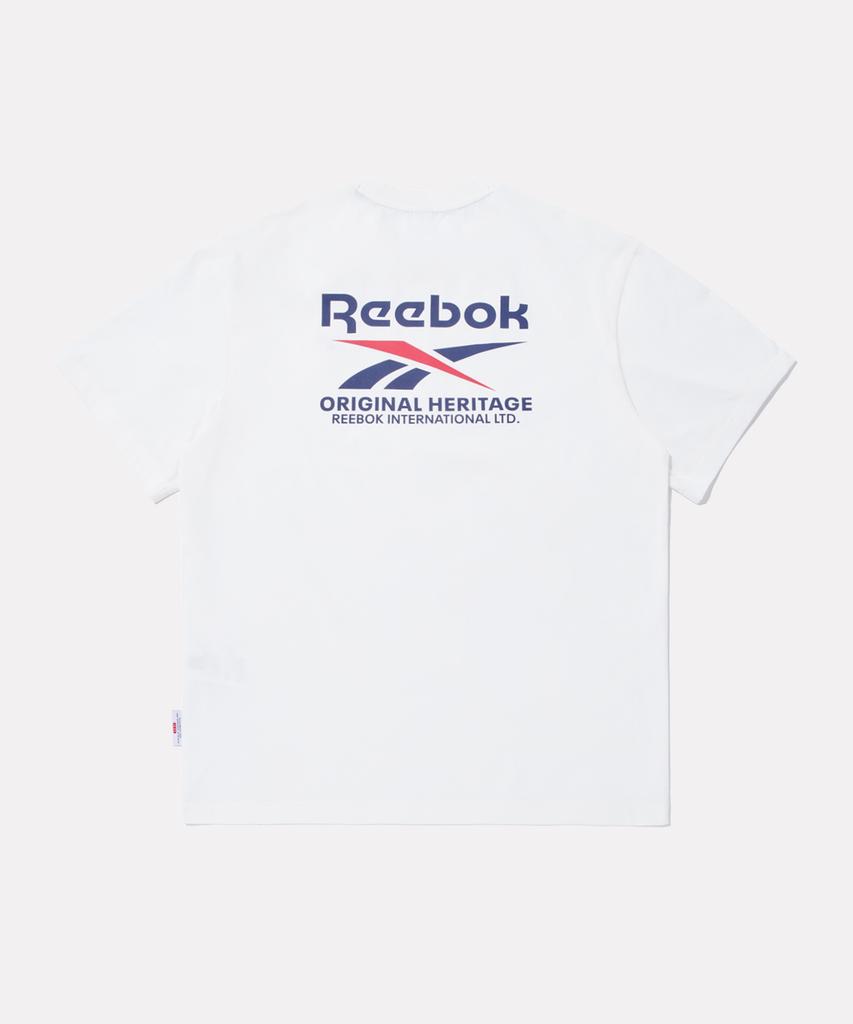 Reebok Большая векторная футболка с лозунгом, свежая, с коротким рукавом - Белая