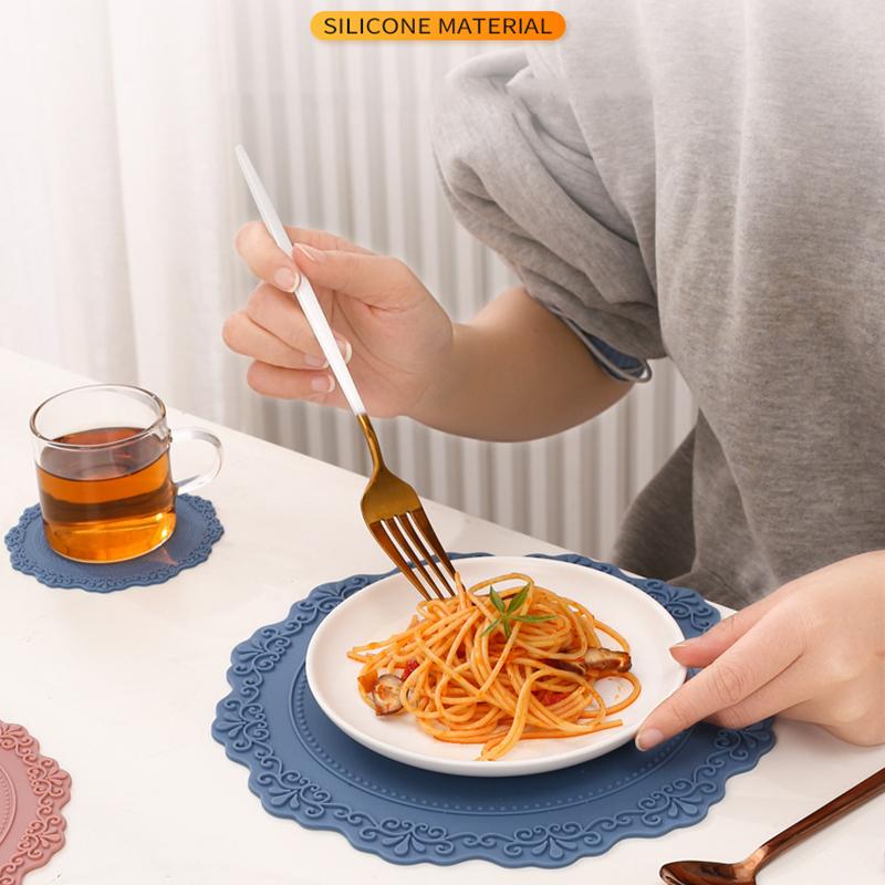 Круглый рельефный коврик для стола для кухни, многоцелевые силиконовые коврики под горячее, скандинавский домашний декор, термостойкая водонепроницаемая подставка