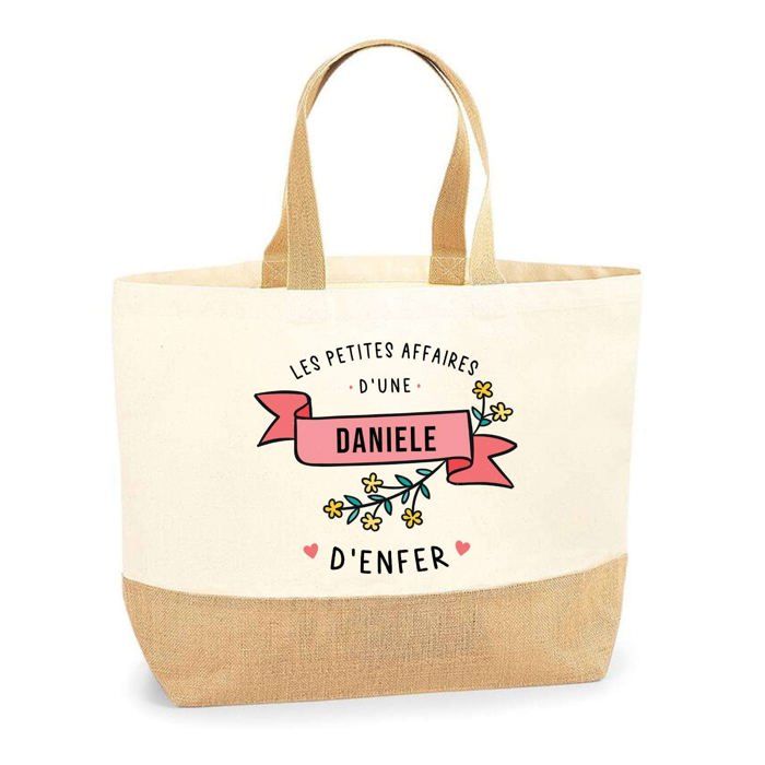 Cabas en jute - PLANETEE - Les affaires d'une Daniele d'enfer - jute naturel - fabriqué en France - multicolore