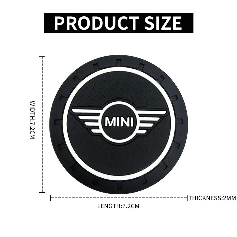 1/2pcs Car Coaster Water Cup Slot Non-Slip Pad Emblem Auto Accessories For Mini Cooper F54 F55 F56 F57 F60 R50 R56 R52 R53 s5