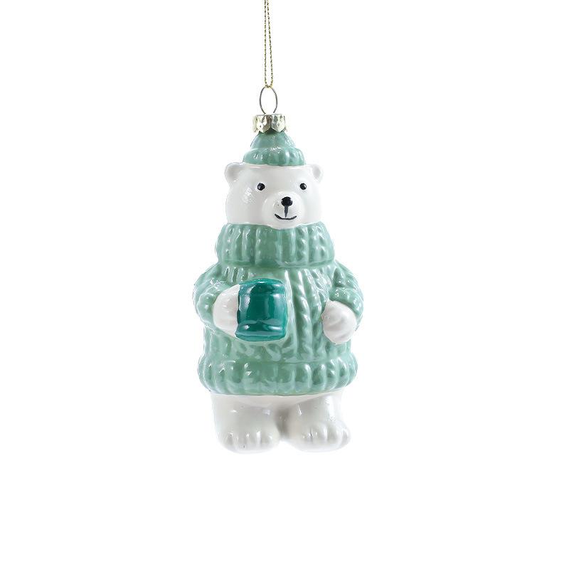 Christmas Pendant Plastic Material Old Man Car Bear Christmas Tree Hanging Decoration Family Party Christmas Decoration Pendant