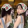 1PC Summer New French Lace Triangle Scarf Women's Plaid Headscarf Scarf Fluttering