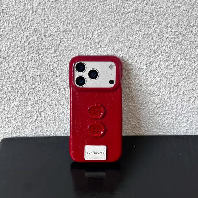 Красный тисненый кожаный чехол для телефона для iPhone 17 Pro Max, 16/15 Pro, Новый 13 - Женская версия