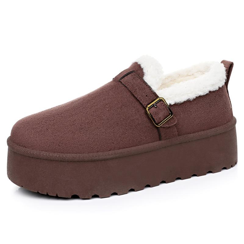 2025 New Fur Platform Women Ankle Boots Flats Suede Warm Shoes Woman Trend Designer Brand Short Plush Cozy Femme Snow Botas