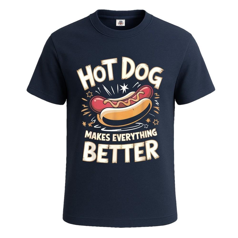 Hotdog makes everything better foodie mens tshirt funny novelty gift tee top