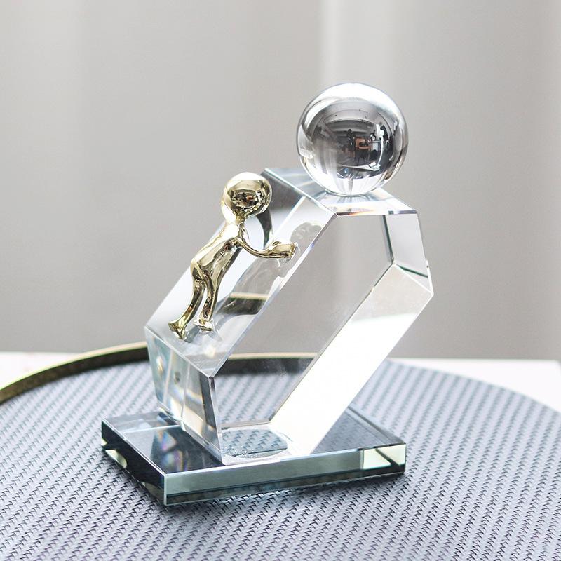 Креативная геометрическая статуэтка для скалолазания из кристаллов, скульптура, украшение для персонажа, модель дома, виллы, отеля типа «постель и завтрак», светильник, роскошные аксессуары