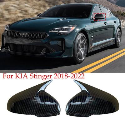 Для KIA Stinger 2018-авто кузов, боковая дверь, зеркало заднего вида, наклейка, отделка, ABS, углеродное волокно, стиль, глянцевый черный