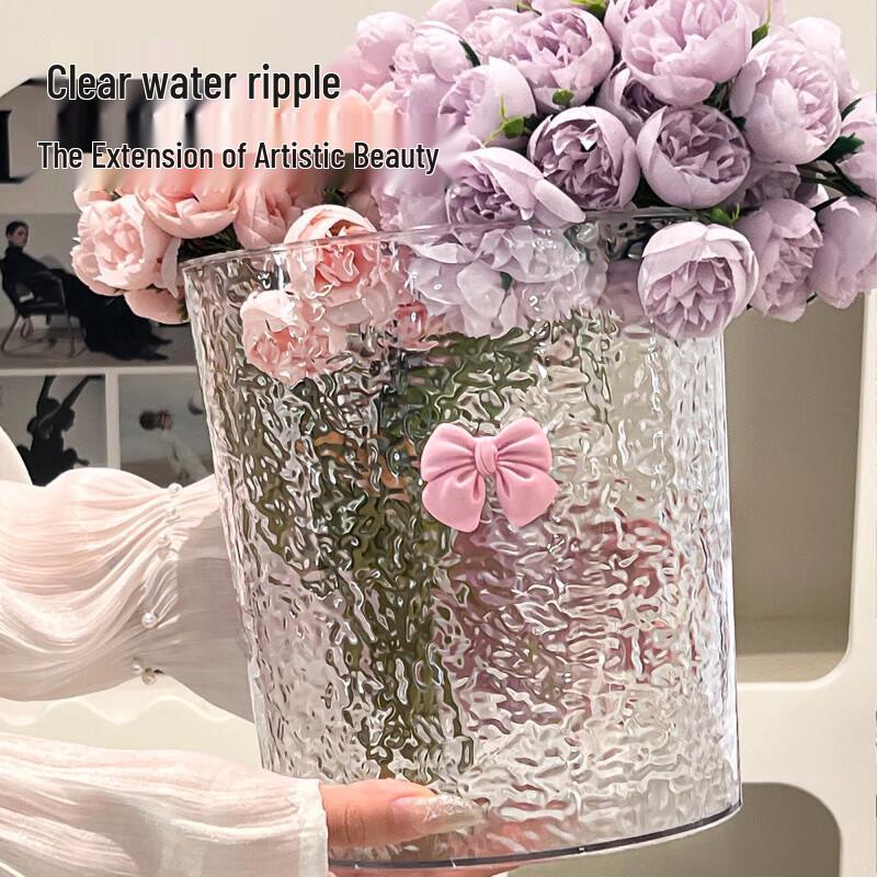 Transparent Acrylic Flower Soaking Bucket Vase