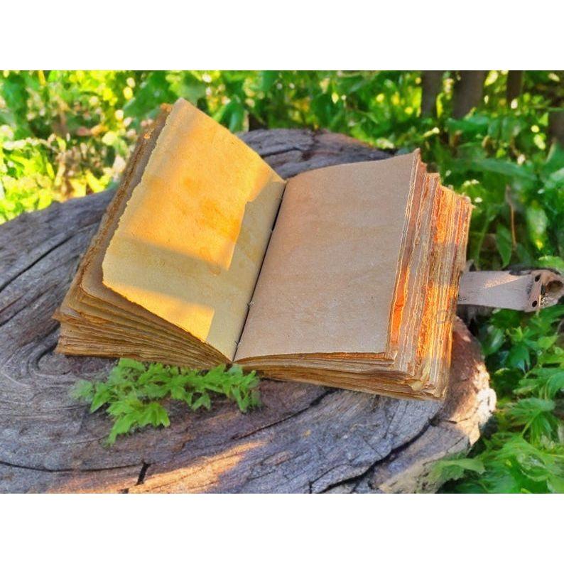 Гримуар Винтажный кожаный журнал, Толстый журнал «Кролик Пасхальный кролик», Пустая книга теней для заклинаний, Небесные рождественские подарки