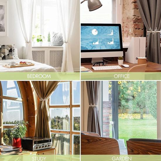 1 пара пружинных подхватов для штор, металлические резные лоси, павлин, листья, перья, декоративные драпировки, держатели для оконных штор, подхваты, аксессуары для штор