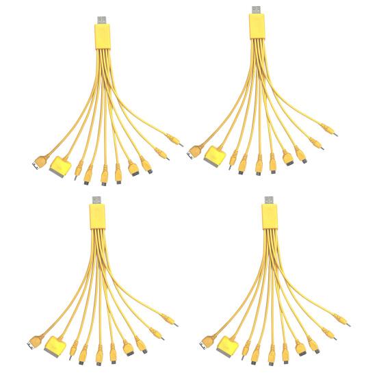 Кабель для зарядки 10-в-1 для нескольких устройств, 23 см, ПВХ, не запутывающийся шнур, универсальный высокопрочный кабель для передачи данных для большинства телефонов