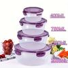 Vibrant 8-Piece Food Storage Set! Microwave-Safe Purple & Green Containers - Perfect for Meal Prep, Picnics & Fresh Storage.
