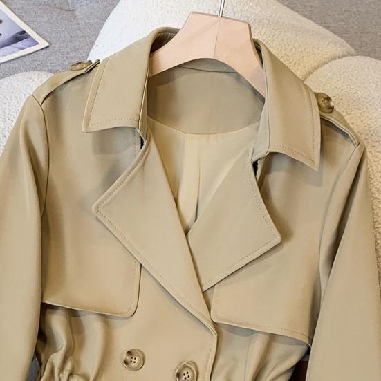 Зимняя женская куртка с длинными рукавами, эластичным шнурком на талии, карманами, ветровка, двубортное пальто средней длины