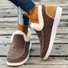Ladies Shoes 2024 Hot Sale One Kick Women's Boots Winter Round Toe Plush Fleece for Warmth Solid Short Barrel Flat Snow Boots