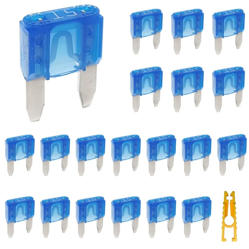 20pcs Mini Blade Fuse and 1 Fuse Puller 10A 32V Fast Blow for Replacement Fuses for Car/RV/Truck/Motorcycle/Boat (Mini 10 Amp)