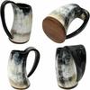 Set Of 4 Viking Drinking Horn Mug Cup Beer Wine Mead