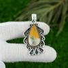 Sterling Silver Pear Natural Golden Rutile Ethnic Daughter Unique New Pendant