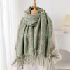 Korean Version Ins Student Thin Autumn And Winter Warm Scarf Women'S Shawl Versatile Commuter Fringed Imitation Cashmere Scarf