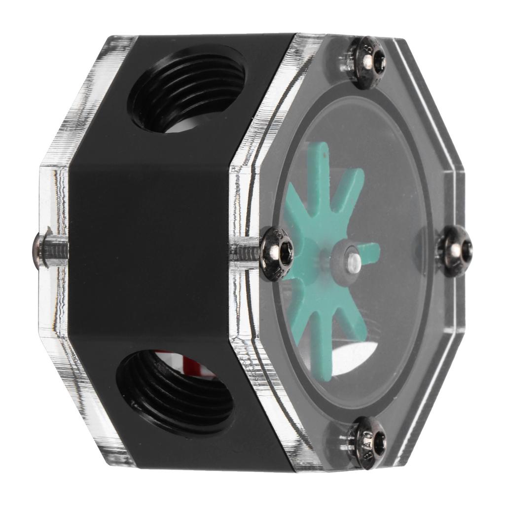 Water Flow Meter Transparent Acrylic Octagonal Metal Computer WaterCooled Rheometer