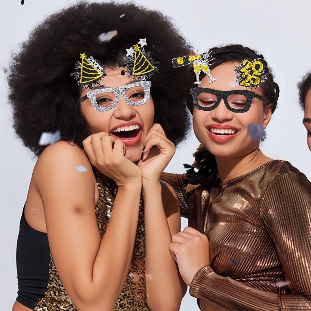 3 шт. забавные черные золотые очки мультфильм звезда цвет полосатая оправа очки новогоднее одеваются