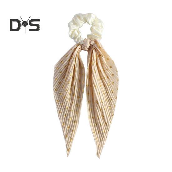 Лента для волос с бантом, декоративная плиссированная тканевая резинка для волос, укладка фиксированных волос, без плавающего кольца для волос, модные аксессуары для волос