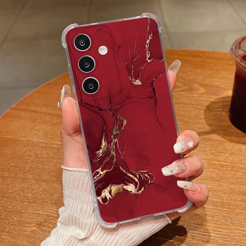 Прозрачный чехол для телефона с цветным мраморным узором для Samsung Galaxy A57 A37 A17 A56 A36 A55 A35 A26 A16 A25 A15 A54 Мягкая силиконовая крышка