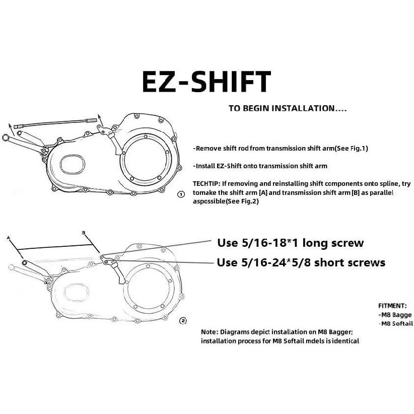 TDZ Shift Linkage + Ez Shift Neutral Gear Assist Kit for '17-Late Harley Touring Street Glide Road Glide Road King Tri Glide Electra/Ultra M8 Bagge