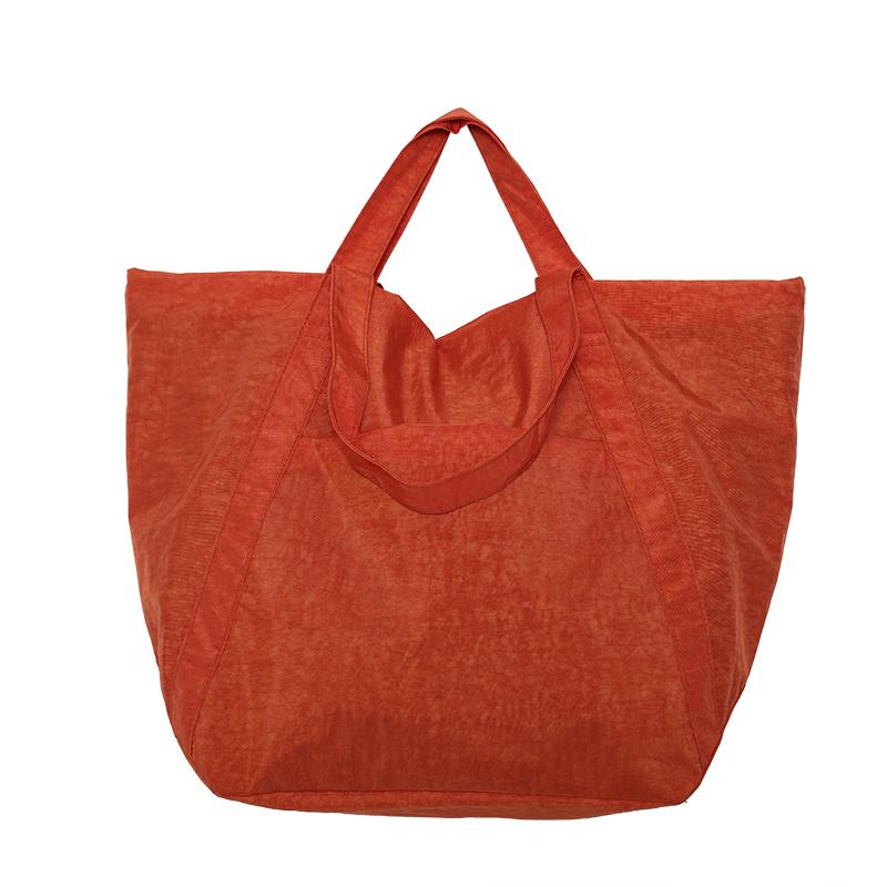 Большая вместительная сумка для покупок из нейлона, переносная одежда для прогулок, для занятий йогой, одно плечевая сумка, однотонная женская сумка