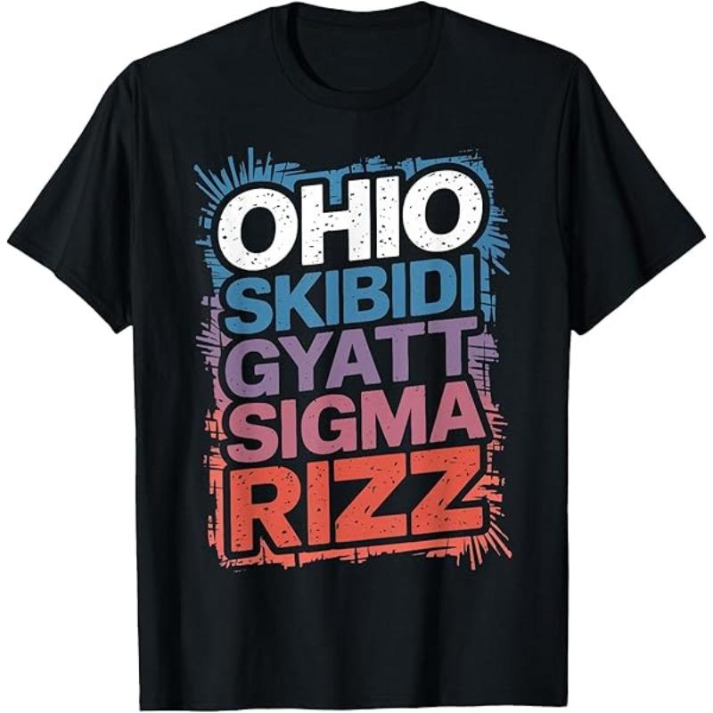 Unisexs Unisex Vintage Meme Ohio Skibidi Gyatt Sigma Rizz Graphic T Shirt Streetwear Oversize Tee Summer Casual Vintage Cotton Top