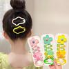 6Pcs/Set Colorful Flower Hair Clips Korean Cloud Cute Cartoon Girls Hairpins Sweet Baby BB Clip Barrettes Kids Hair Accessories