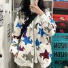 Уличная одежда Harajuku, толстовки на молнии, женские толстовки в Корейском стиле, хип-хоп, с принтом звезд, на молнии, с капюшоном, весна Kpop