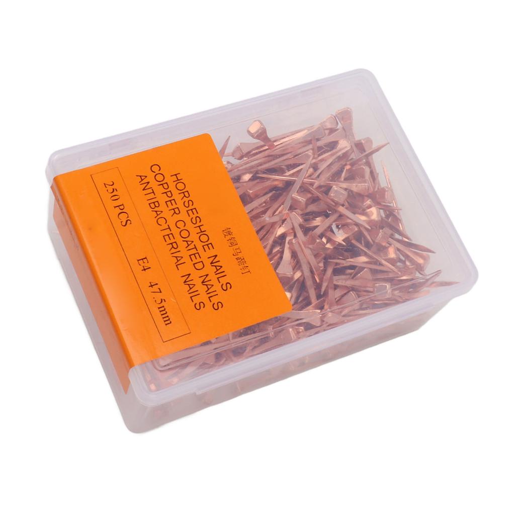 250 шт. гвоздей для подковы с медным покрытием, нержавеющие, для верховой езды, товары для животных 47,5 мм E4